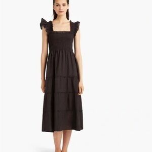 Hill House nap dress midi Swiss dot black small s